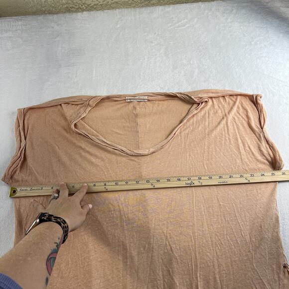 We The Free People S Small Under the Sun Tee Shirt Linen Blend Slouchy Oversized - Picture 14 of 16
